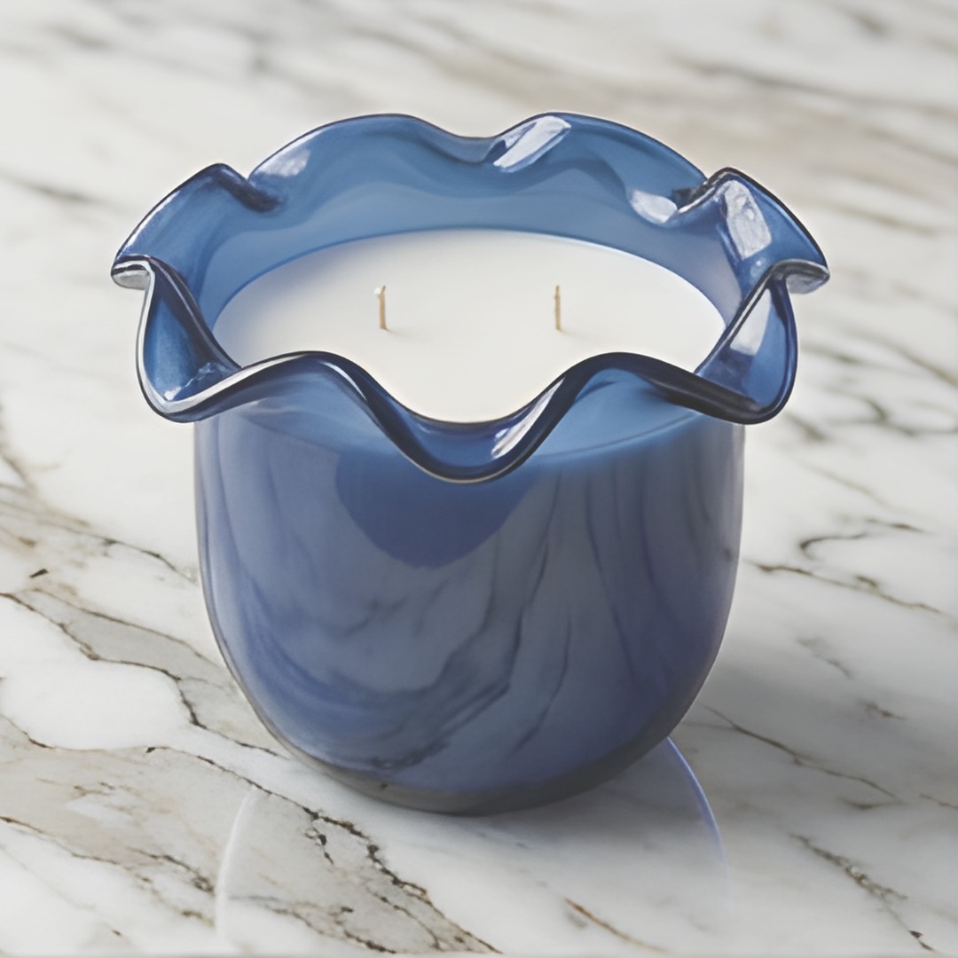 Standard jars don’t command luxury prices. Sculptural silhouettes do.

Stop settling for the "same old" cylindrical glass. If you want your brand to dominate the premium market, you need a vessel that doubles as a piece of art. Introducing our Signature Blue Marble Frill Jar where high-end craftsmanship meets coastal sophistication.

The organic, ruffled rim and hand-marbled textures aren't just design choices; they are a psychological trigger for "limited edition" and "artisanal quality." This is the vessel that allows your brand to transition from a candle maker to a lifestyle curator.

Don’t just sell a scent sell a centerpiece.

DM us today for our full Glass Collection catalog and exclusive B2B volume pricing!

#GlassCandleJars #LuxuryPackaging #UniqueCandleVessels #CandleManufacturer #PrivateLabelCandles #HomeFragranceBusiness #AlchemyArtStudio