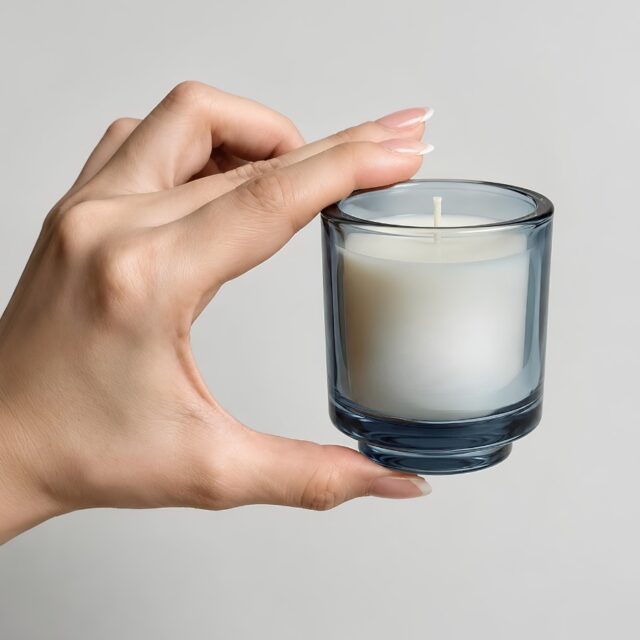 Small enough to hold in one hand. Powerful enough to change the entire feeling of a room.

There is something quietly radical about a candle this size done this well.
The smoky blue glass. The thick weighted base that anchors it like it means business. The clean white wax sitting inside like it is waiting for exactly the right moment. This is not a sample size. This is not a travel afterthought. This is a fully considered product decision dressed in the most underrated color in premium home fragrance right now.

Steel blue. Slate. Midnight mist. Whatever you call it, your customers are buying everything in this color and they have been for eighteen months.
The question is whether your candle range is ready for them.

Not every hero product needs to fill a shelf.
Sometimes the one that fits in a palm is the one that fills a basket.

DM us or comment CATALOGUE below to receive our candle jars collection catalogue and international wholesale pricing sheet.
Crafting Premium. Exporting Worldwide.

#SlateBlueCandle #CompactCandleJar #WholesaleCandleSupplier #PrivateLabelCandles #GlobalCandleExporter