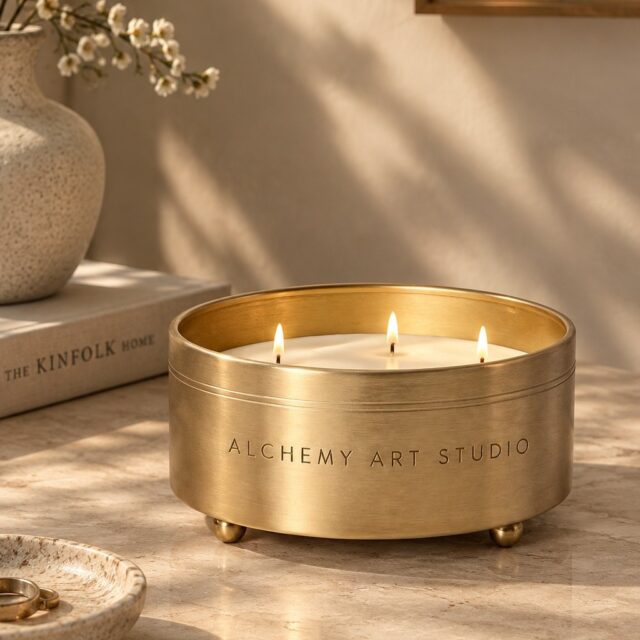 A golden finish that turns candlelight into a statement. ✨ 

With its brushed metallic surface, elegant rounded form and distinctive three-wick design, this gold candle vessel brings warmth and sophistication to any interior. The subtle detailing and rich finish make it a striking centrepiece for coffee tables, console styling and luxury home-fragrance collections. It’s a design where material, proportion and craftsmanship come together to create an impression that lasts beyond the glow of the flame.

At Alchemy Art Studio, we manufacture and export premium metal, glass, ceramic and other home décor products for international brands, retailers and private-label businesses. Our focus is on combining distinctive design with dependable manufacturing, with attention to material quality, surface finishing, structural consistency and fine detailing. From metallic candle vessels and decorative containers to custom home décor pieces, we offer opportunities to develop designs with tailored shapes, finishes, colours and branding to suit your collection. We help businesses transform creative concepts into refined products, crafted with care and made for their brand identity.

#AlchemyArtStudio #MetalCandleVessel #LuxuryHomeDecor #CandleManufacturing #PrivateLabel #HomeFragrance #CustomManufacturing #B2BHomeDecor #CandleBrands #HomeDecorDesign